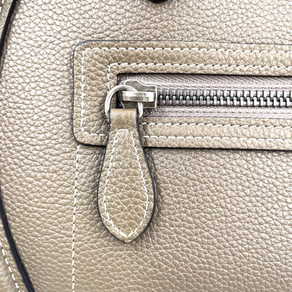 Celine Luggage Micro Leather Gray Beige Handbag Silver — view 7