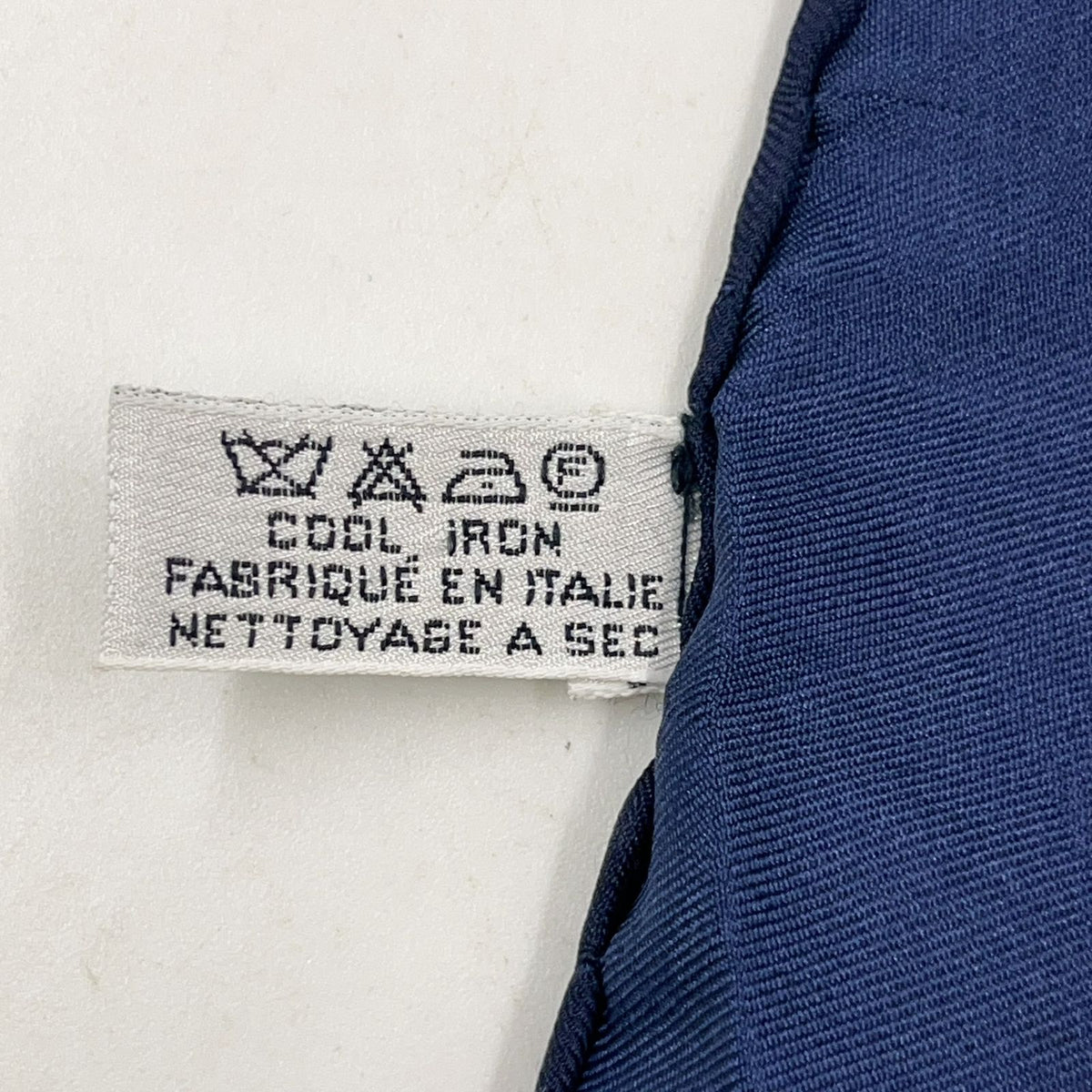 Chanel CC Logo Chain Drop Pearl Silk Navy Scarf — view 4