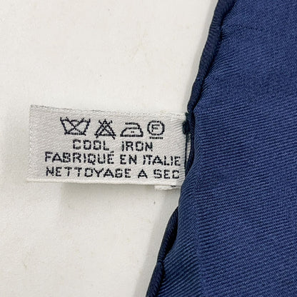 Chanel CC Logo Chain Drop Pearl Silk Navy Scarf — view 4