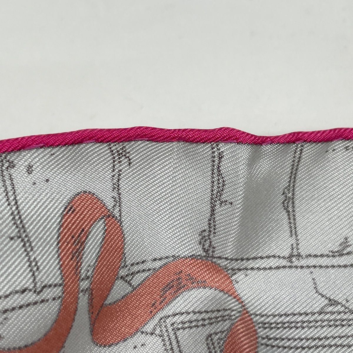 Hermes Carre 90 le Grand Prix AU Faubourg Scarf of Silk Pink Multicolor — view 5
