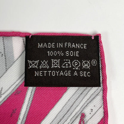 Hermes Carre 90 le Grand Prix AU Faubourg Scarf of Silk Pink Multicolor — view 2