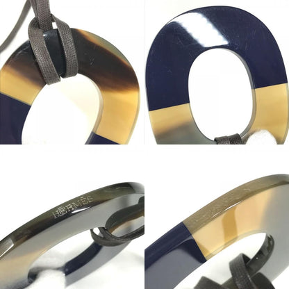 Hermes Necklace Isthme Pop Buffalo Horn Navy — view 8
