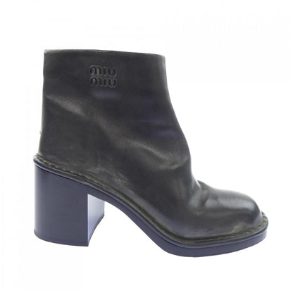Miu Miu Vintage Wash Smoke Leather Booties Boots
