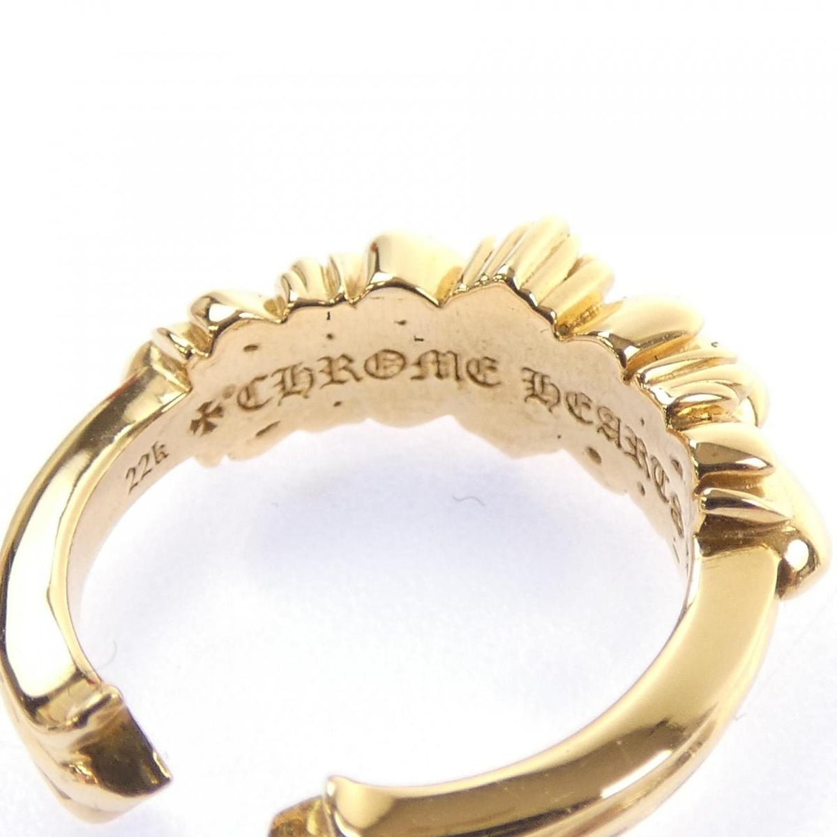 Chrome Hearts Baby Classic Dbl Flrl Cross Open Gld Ring — view 4