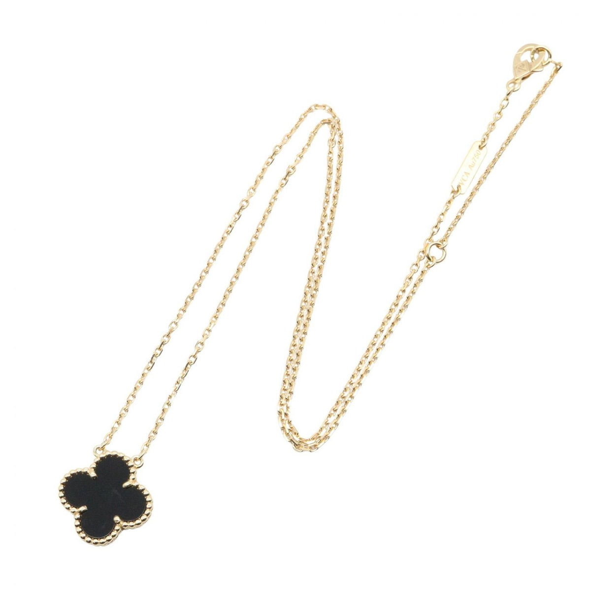 Van Cleef & Arpels Necklace Vintage Alhambra Onyx 41.5 18k — view 2