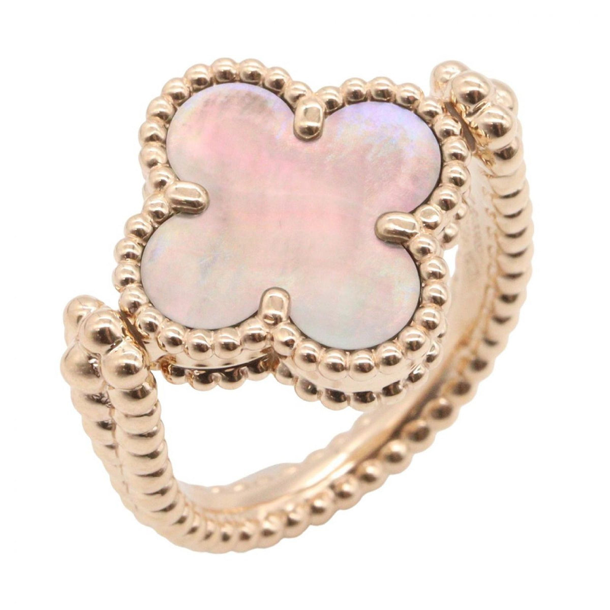 Van Cleef & Arpels Ring Vintage Alhambra Reversible Gray Shell Dali Diamond — view 2