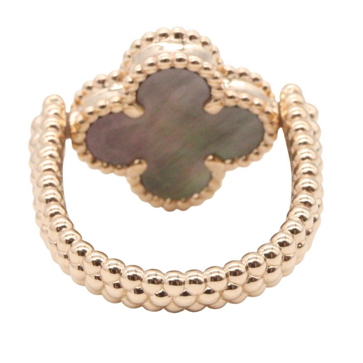 Van Cleef & Arpels Ring Vintage Alhambra Reversible Gray Shell Dali Diamond — view 4