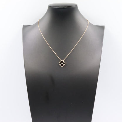 Van Cleef & Arpels Necklace Vintage Alhambra Onyx 41.5 18k Pink Gold Diamond — view 5