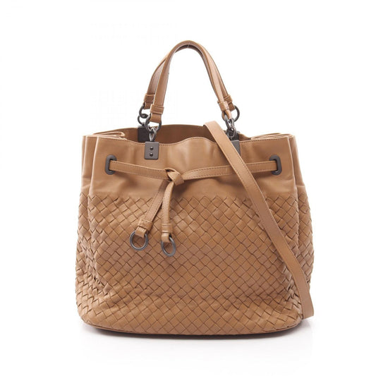 Bottega Veneta Handbag Intrecciato 2-Way Brown Leather Tote