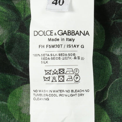 Dolce & Gabbana Clover Sheer Green Silk Pattern Shirt — view 4