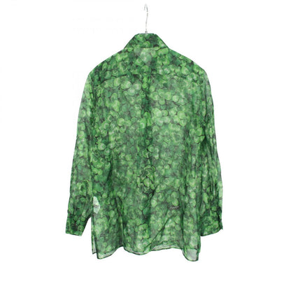 Dolce & Gabbana Clover Sheer Green Silk Pattern Shirt — view 2