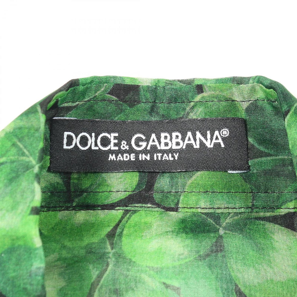 Dolce & Gabbana Clover Sheer Green Silk Pattern Shirt — view 3