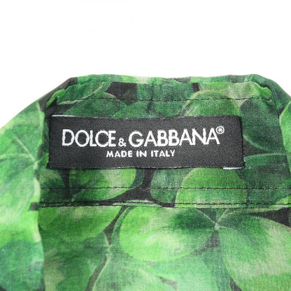 Dolce & Gabbana Clover Sheer Green Silk Pattern Shirt — view 3
