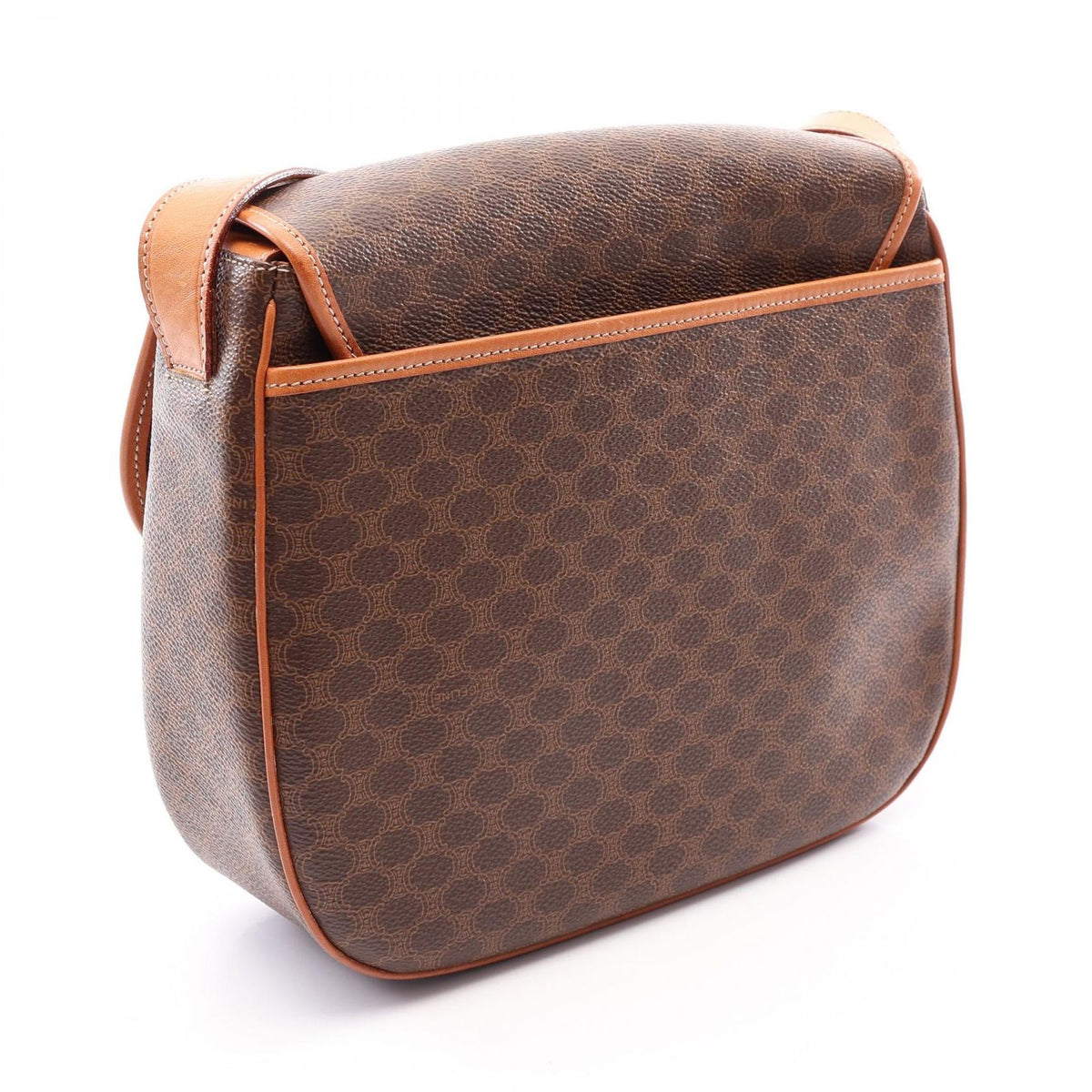 Celine Shoulder Bag Macadam Brown Leather — view 2