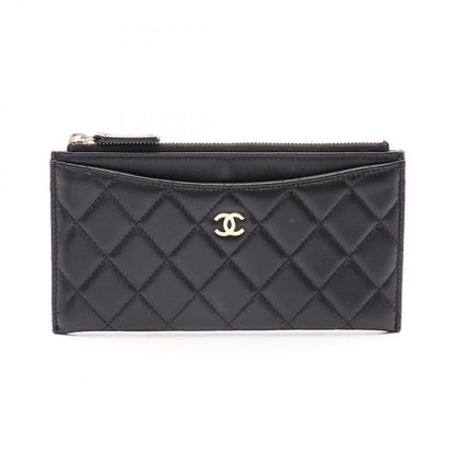 Chanel Pouch Quilted Black Lambskin Slim Wallet