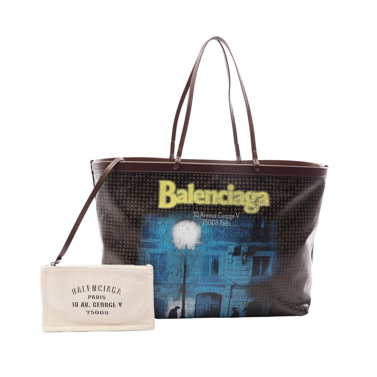Balenciaga Tote Bag Printed Canvas Select Shopping Leather