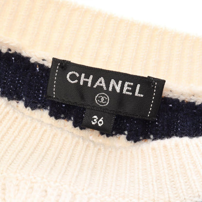 Chanel Knit CC Logo Sequined Border Cashmere Sweater — view 3