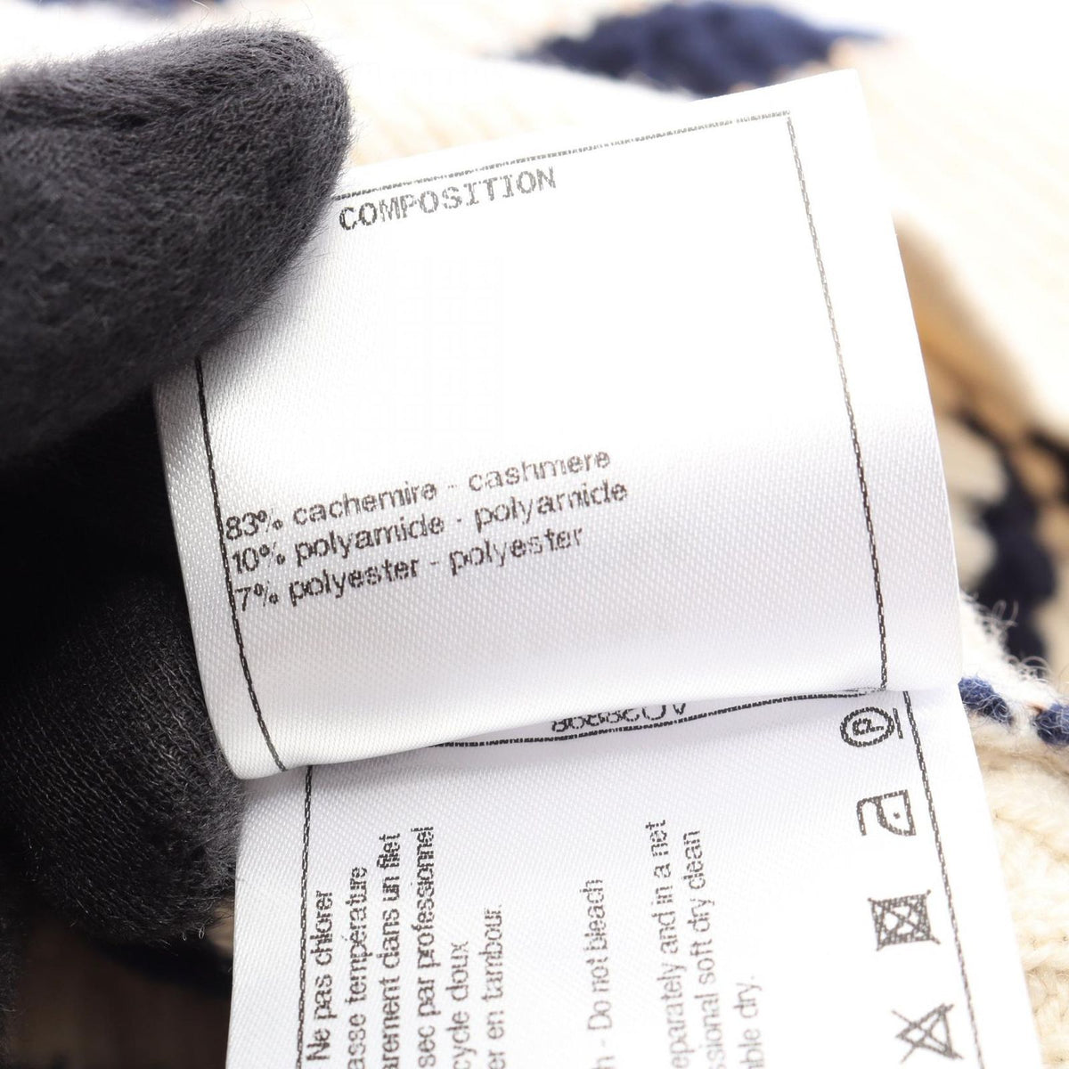 Chanel Knit CC Logo Sequined Border Cashmere Sweater — view 5