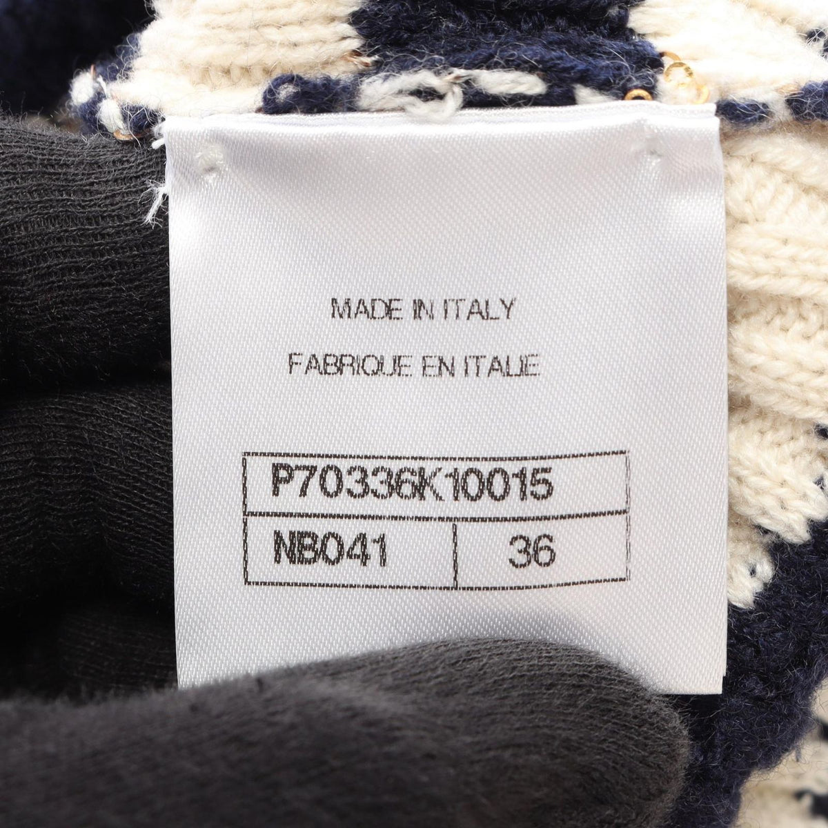 Chanel Knit CC Logo Sequined Border Cashmere Sweater — view 4