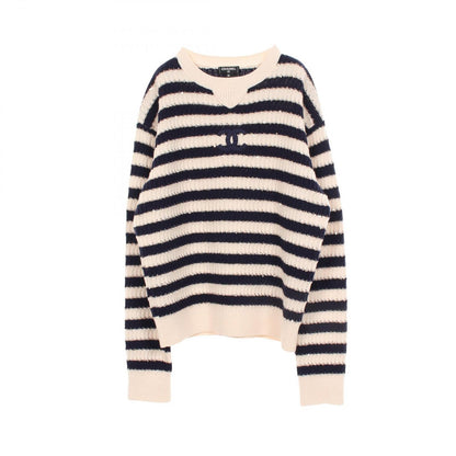 Chanel Knit CC Logo Sequined Border Cashmere Sweater