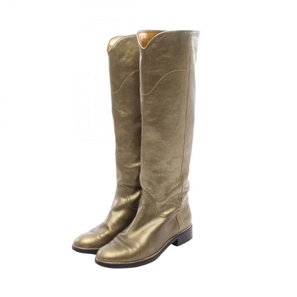 Chanel Boots CC Logo Long Leather