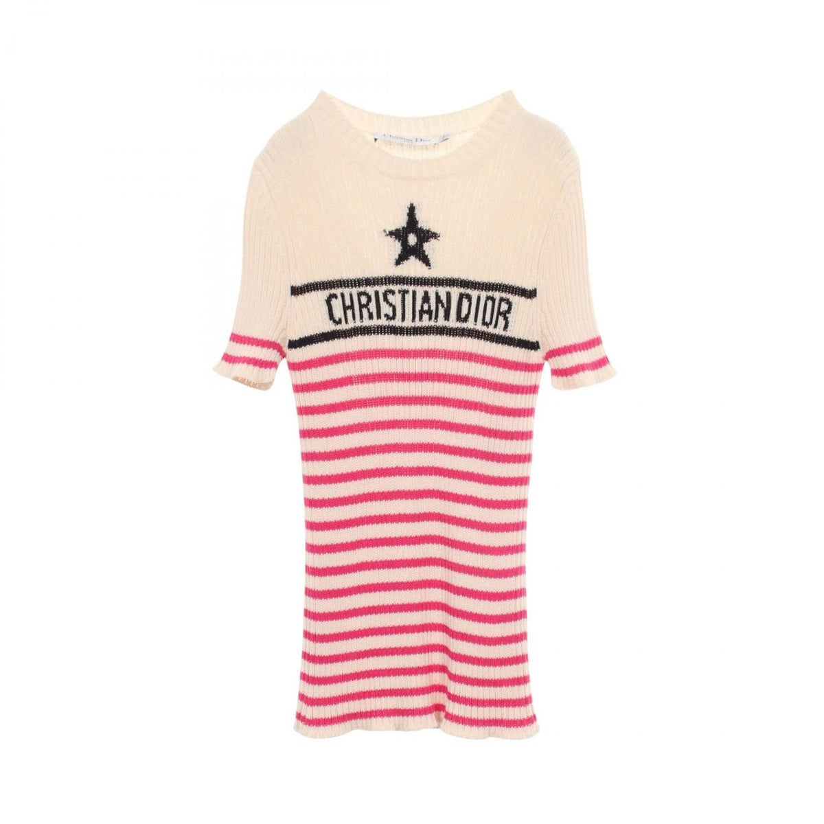 Dior Knit Dioriviera Border Logo Cotton Sweater