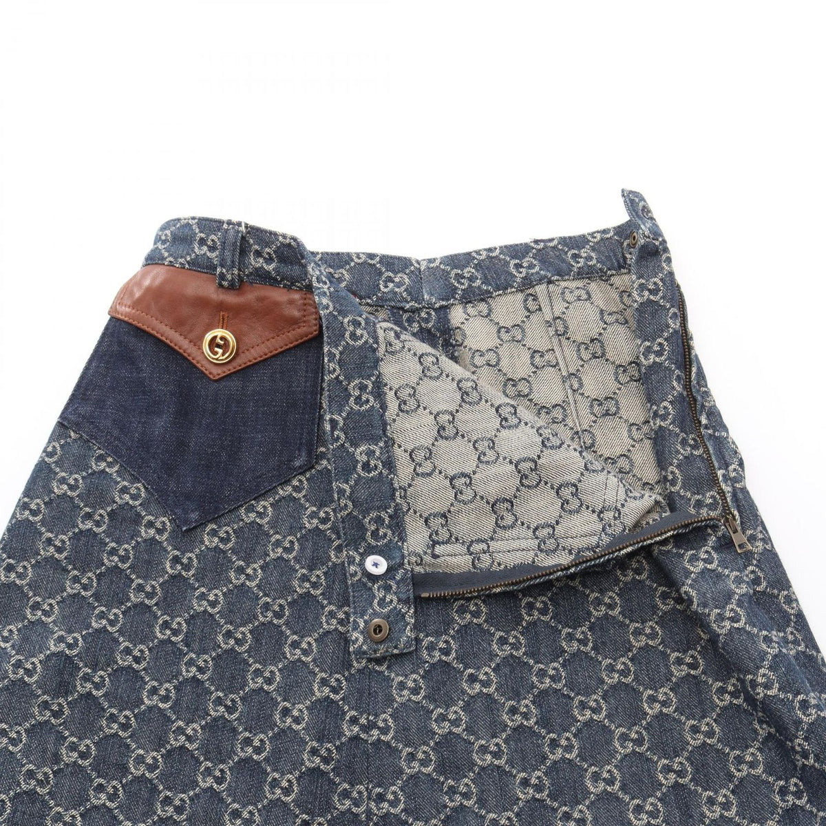 Gucci Skirt GG Jacquard Cotton Denim — view 6