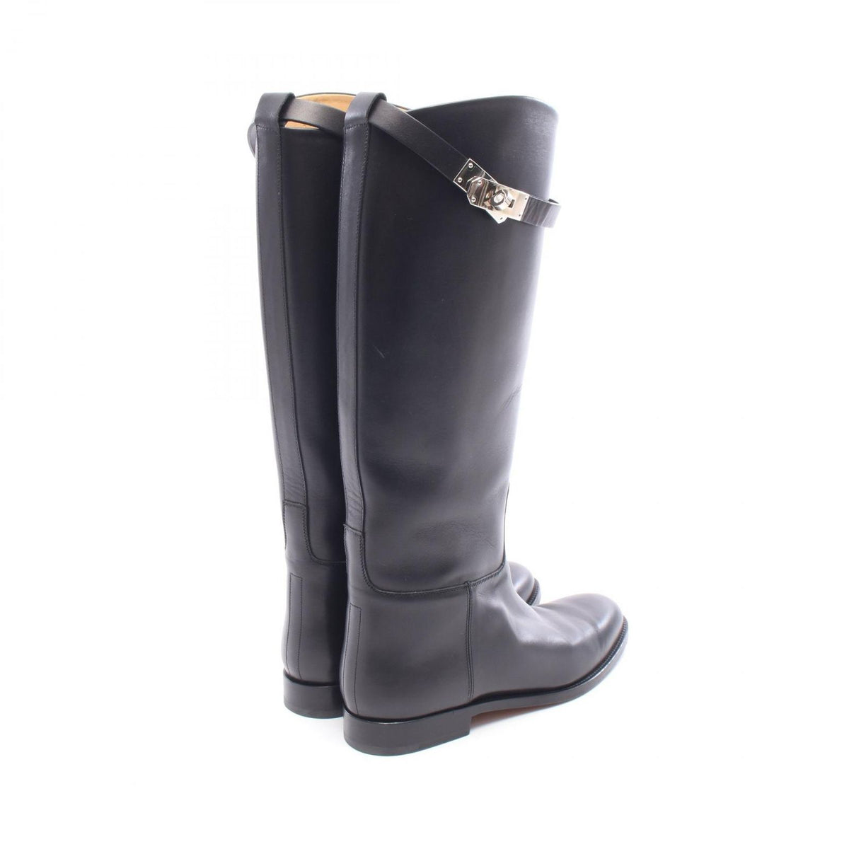 Hermes Boots Jumping Short Model Leather Kelly Jump Black — view 2
