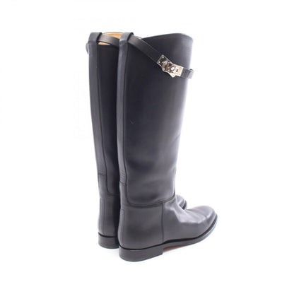 Hermes Boots Jumping Short Model Leather Kelly Jump Black — view 2