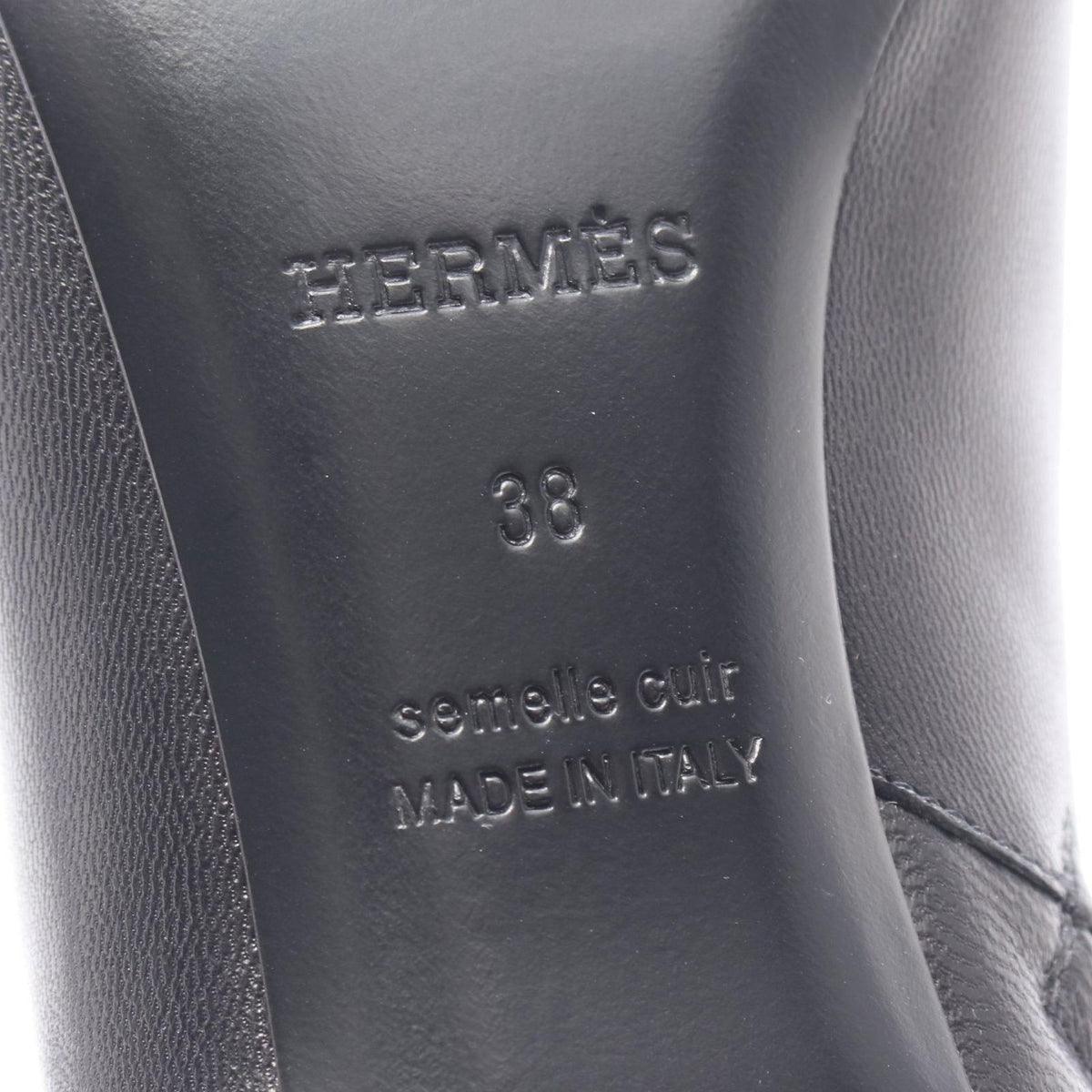 Hermes Boots Blanche Short Leather High Heels Pumps — view 6