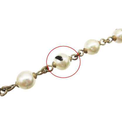 Chanel Necklace Long CC Logo CC Faux Pearl White — view 4