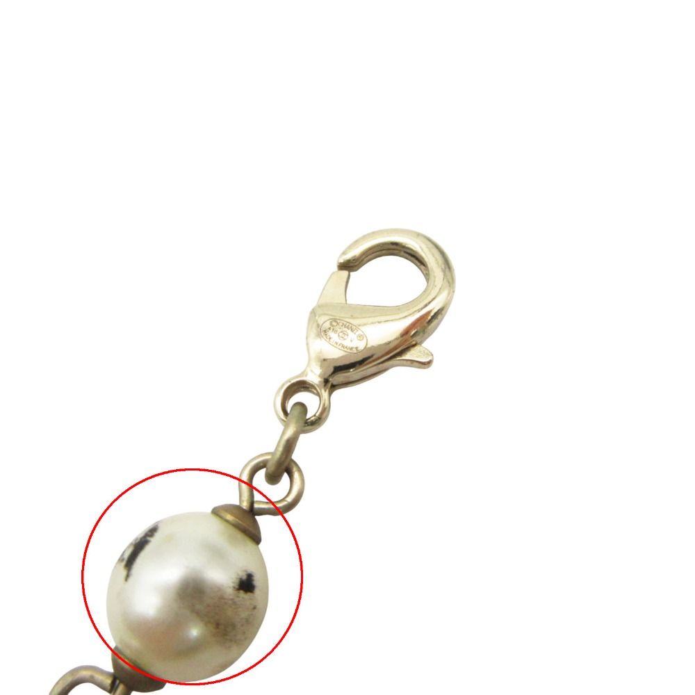 Chanel Necklace Long CC Logo CC Faux Pearl White — view 8