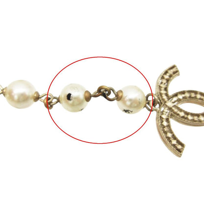 Chanel Necklace Long CC Logo CC Faux Pearl White — view 5