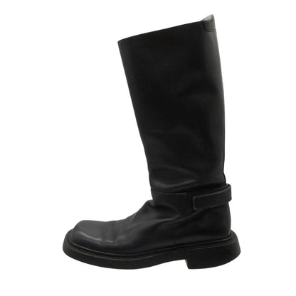 Prada Boots Vintage Archive Square Toe Leather Long Shoes Buckle Belt Black — view 5