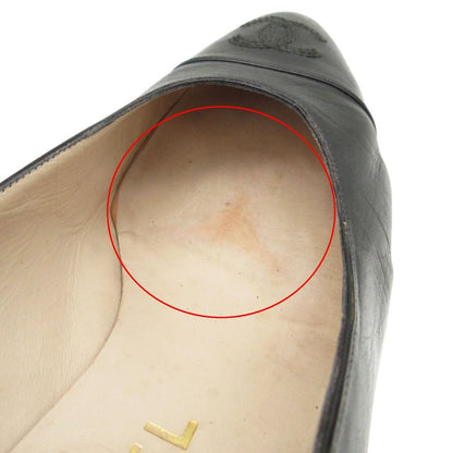 Chanel Pumps CC Logo Cap Toe Almond Toe Low Heels Black — view 7