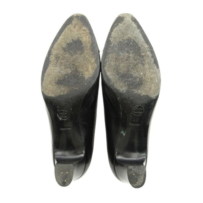 Chanel Pumps CC Logo Cap Toe Almond Toe Low Heels Black — view 6