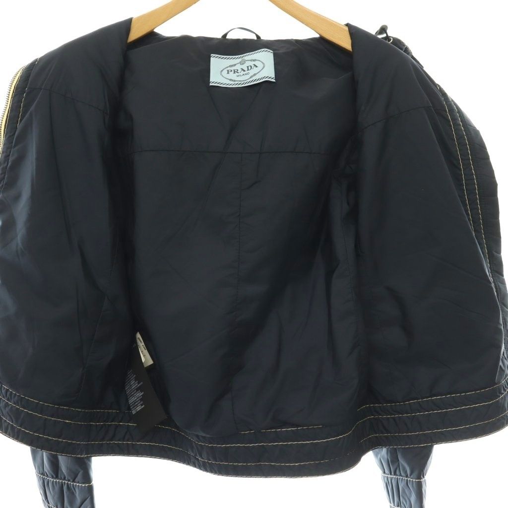 Prada Jacket Nylon Hooded Stitch Navy 38 — view 3