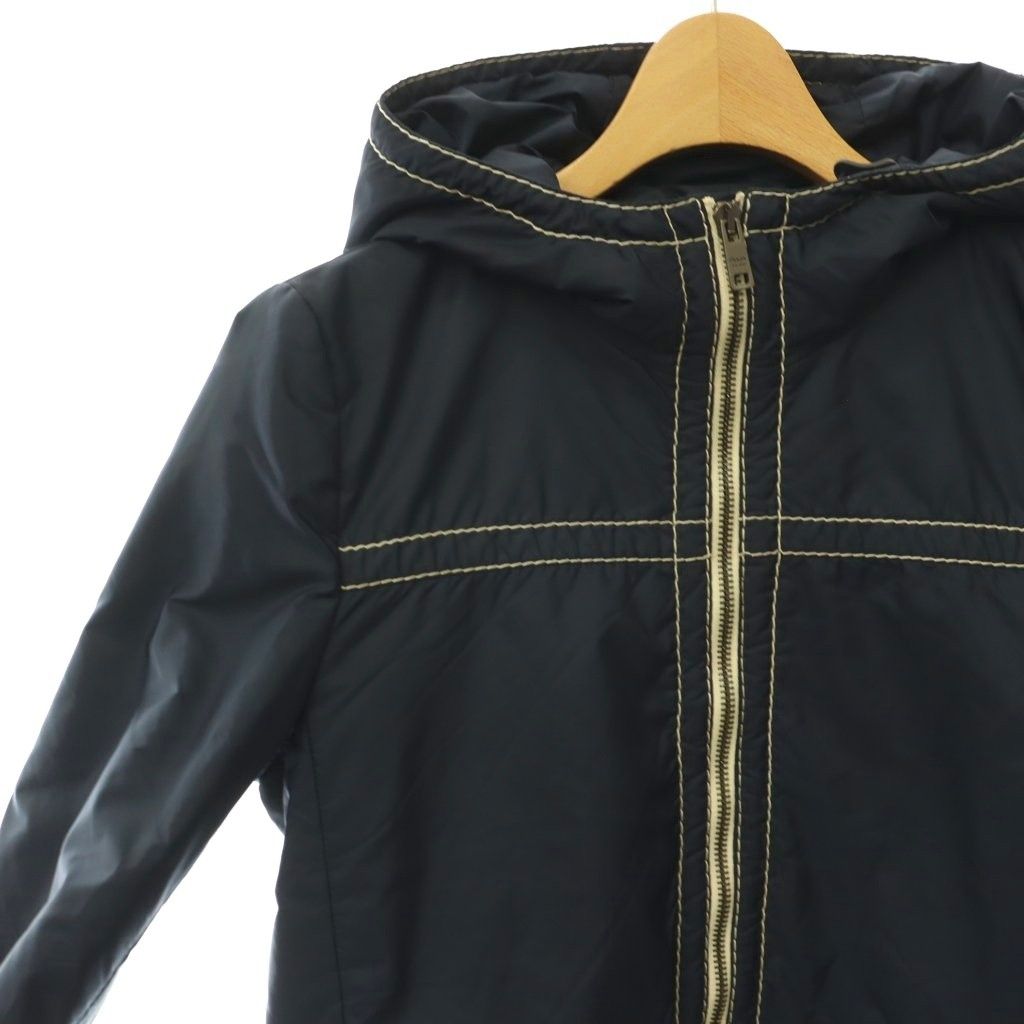 Prada Jacket Nylon Hooded Stitch Navy 38 — view 4
