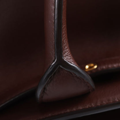 Celine Conti Leather Handbag Gold Brown — view 8