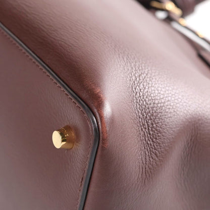 Celine Conti Leather Handbag Gold Brown — view 5
