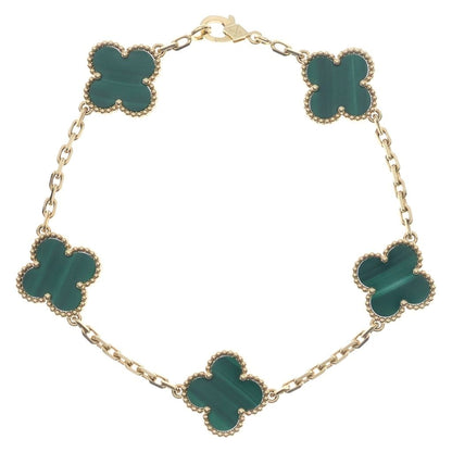 Van Cleef & Arpels Vintage Alhambra Motif Malachite Bracelet 18k Yellow Gold — view 2