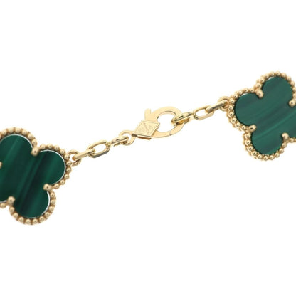 Van Cleef & Arpels Vintage Alhambra Motif Malachite Bracelet 18k Yellow Gold — view 5