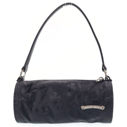 Chrome Hearts Stencil Grinds Nylon Leather Hand Bag Handbag Black