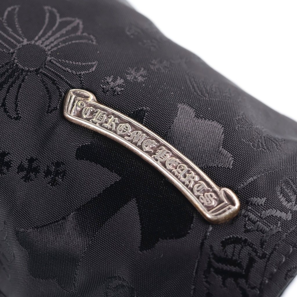 Chrome Hearts Stencil Grinds Nylon Leather Hand Bag Handbag Black — view 6