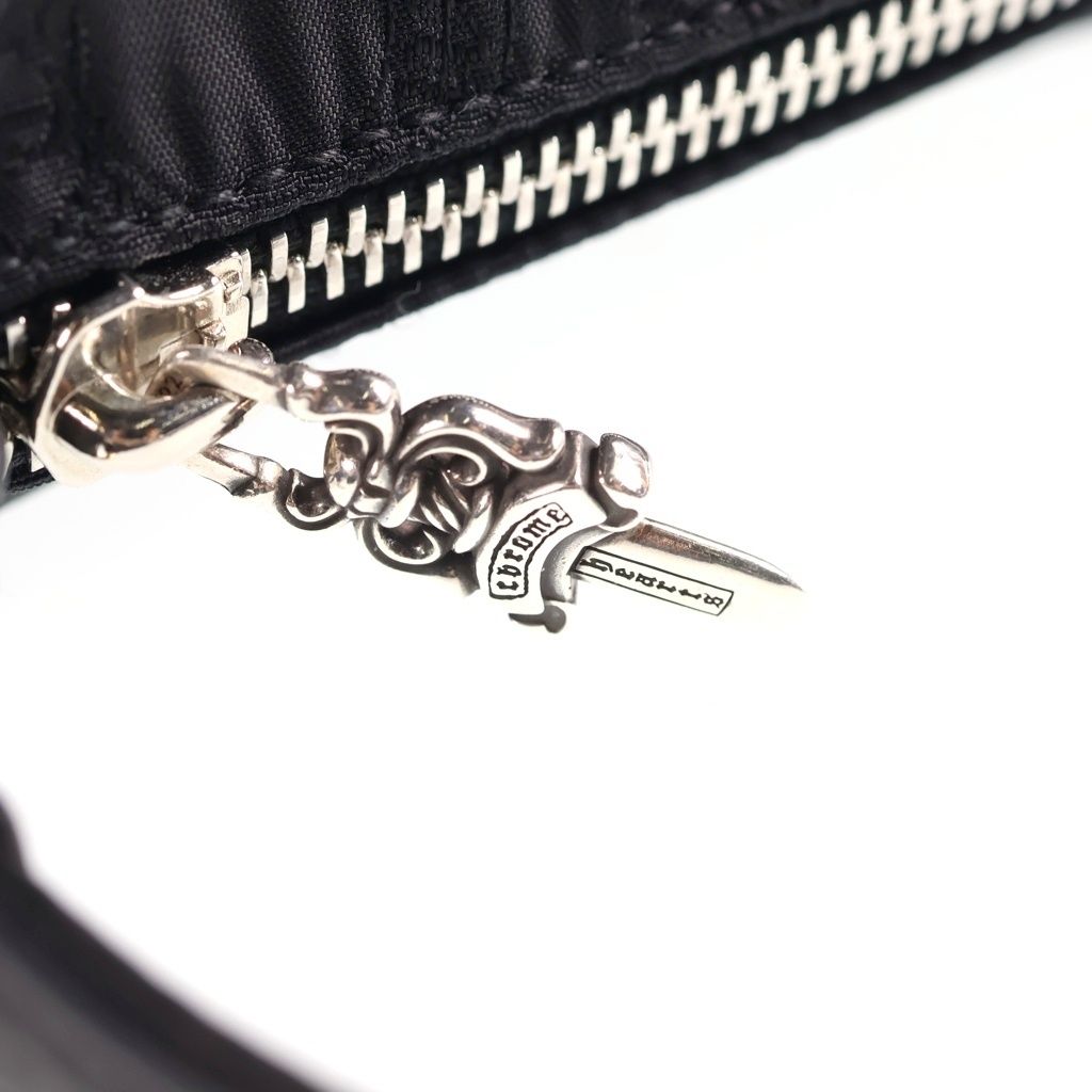 Chrome Hearts Stencil Grinds Nylon Leather Hand Bag Handbag Black — view 7