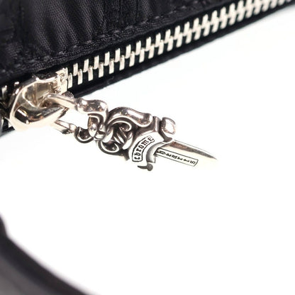 Chrome Hearts Stencil Grinds Nylon Leather Hand Bag Handbag Black — view 7
