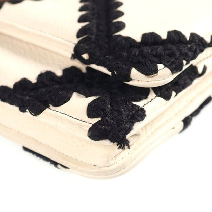 Chanel 19 Chain Wallet Shoulder Bag White Black Clochette Calfskin Gold — view 5