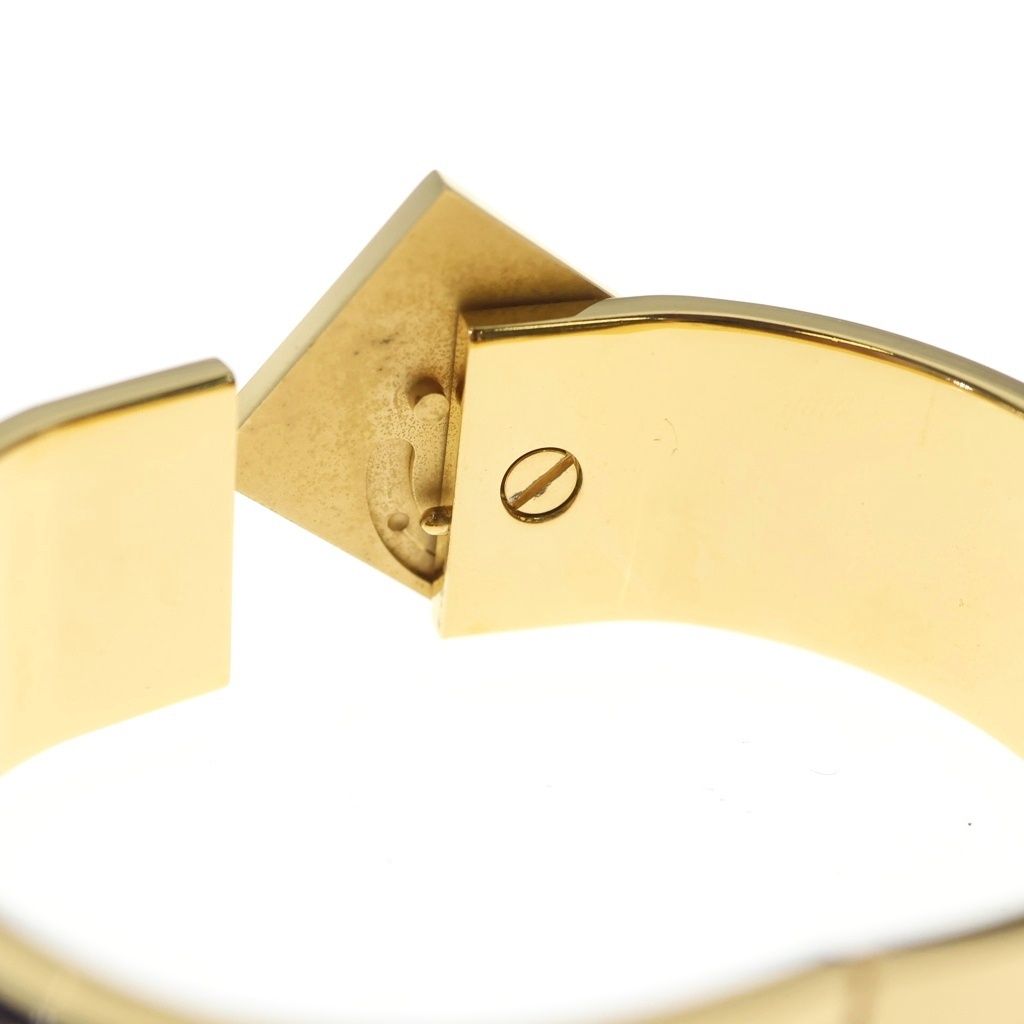 Hermes Clic Clac Bangle Bracelet Cloisonne Gold Blue — view 6