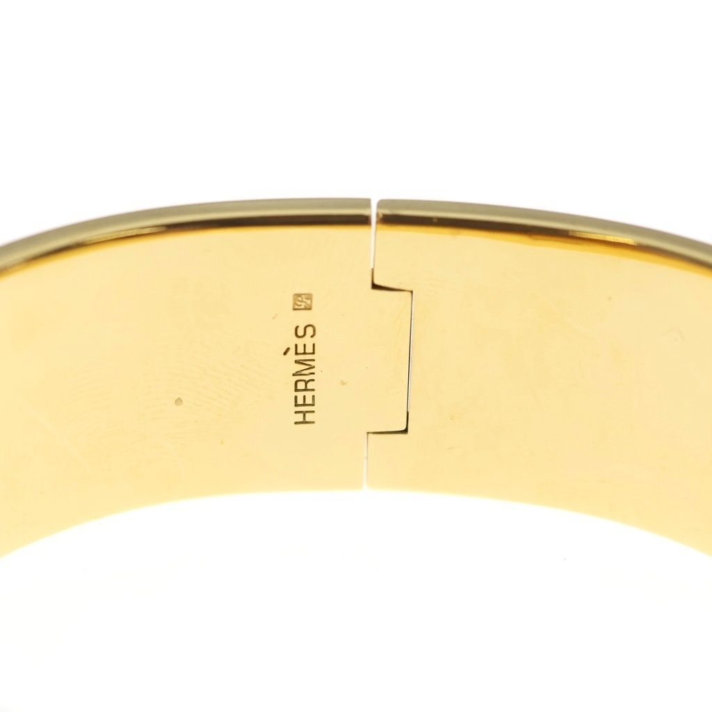 Hermes Clic Clac Bangle Bracelet Cloisonne Gold Blue — view 5