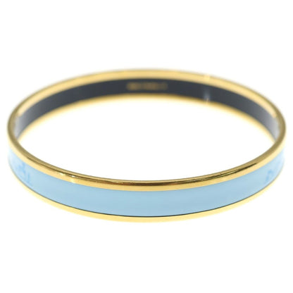 Hermes Enamel PM Caleche Bangle Gold Light Blue Bracelet — view 2